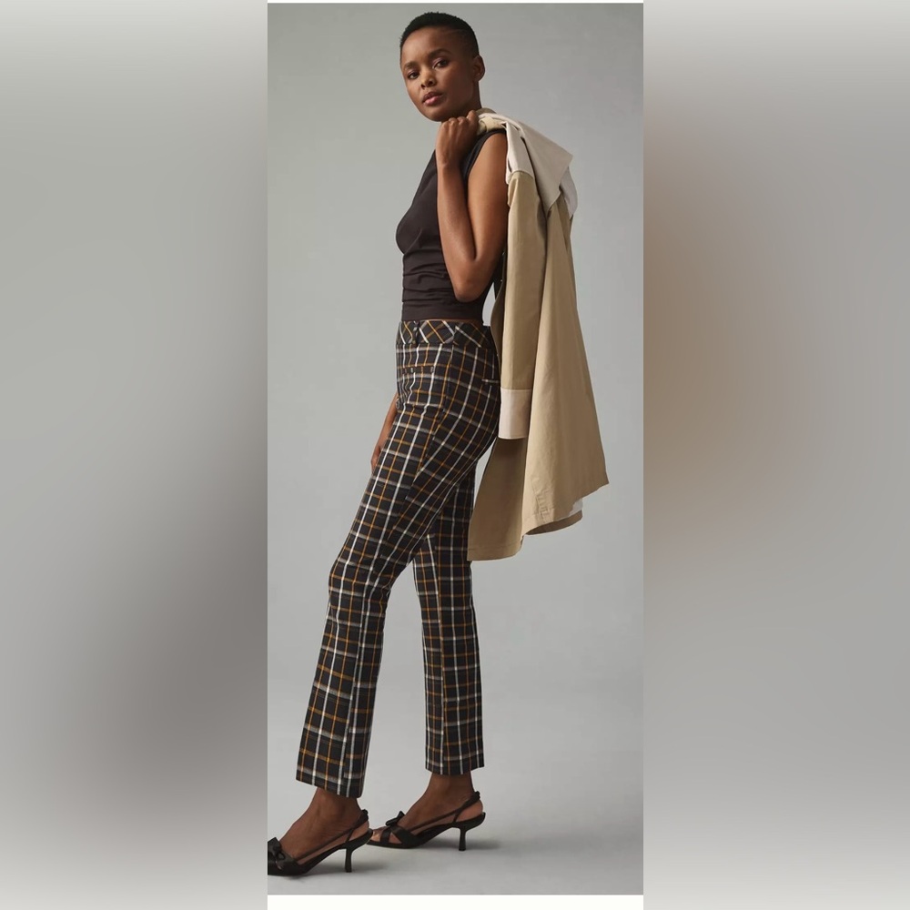 Anthropologie Essential Crop plaid pants size 8